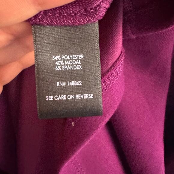 Torrid Midi Shift Dress Purple Boat Neck Pullover Side Slit Short Sleeve Sz 3X - Picture 4 of 6